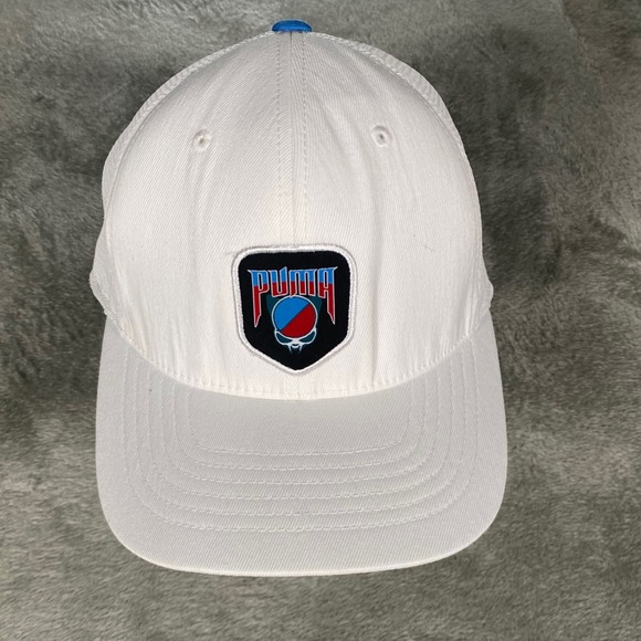 Puma‎ x Grateful Dead Hat White Graphic Patch Adjustable Back Mesh Cap Men - Picture 1 of 9